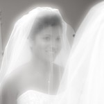 bride in mirror in cuba